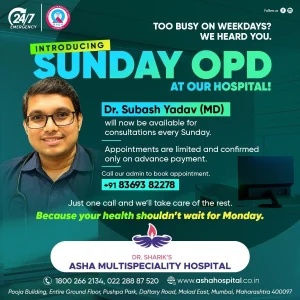 Welcoming Expert Care: Dr. Subhash Yadav, MD, is Now Visiting Asha Hospital