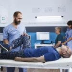 senior man rehabilitation clinic