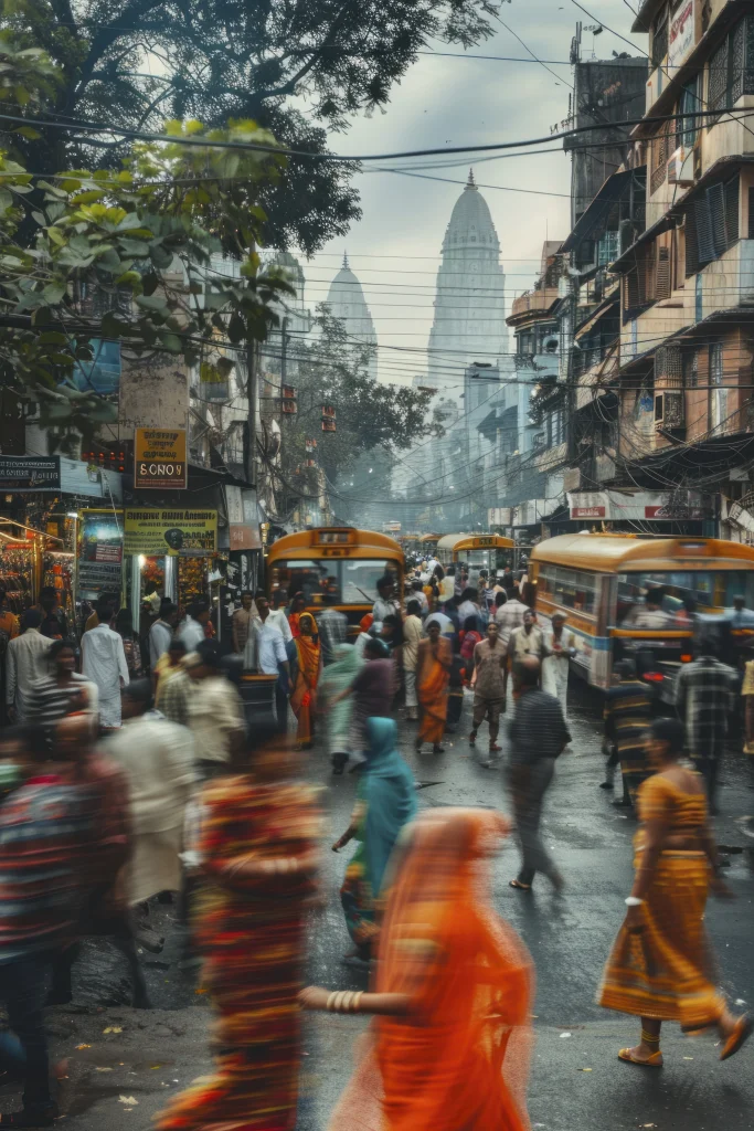 crowded rainy season