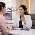Dermatologist in Malad East Mumbai consulting a patient